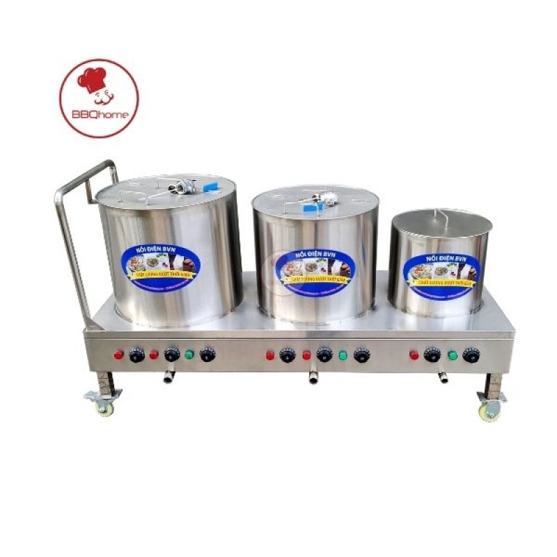 Bộ Nồi Nấu Phở 30L-50L-70L Bánh Xe