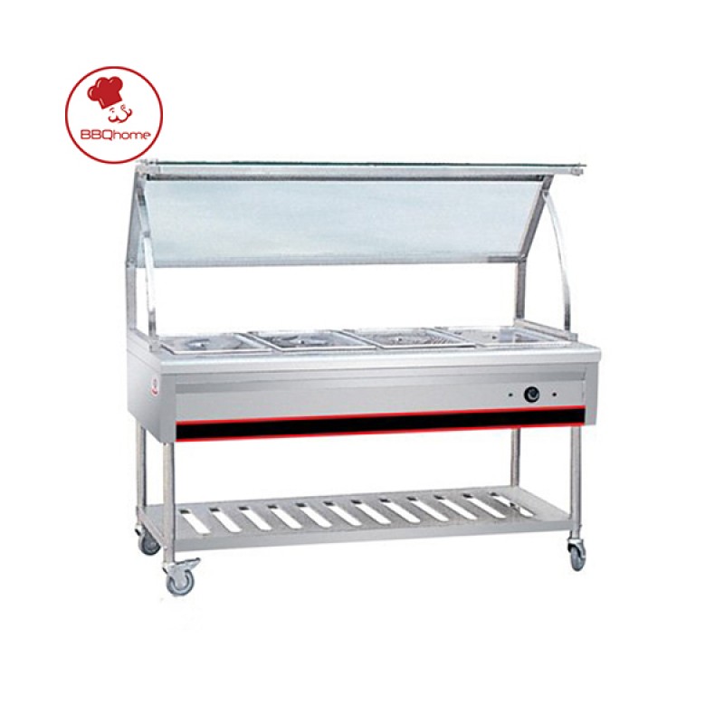 Tủ giữ nóng thức ăn 4 khay ( mái cong)