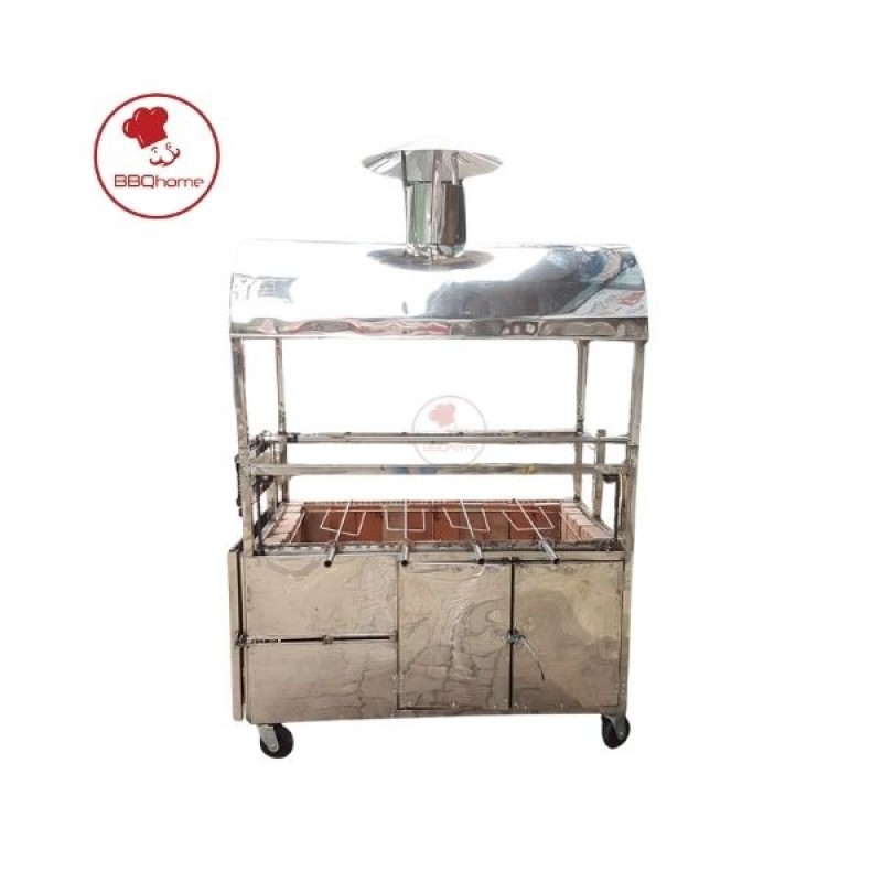 Lò quay heo kết hợp gà vịt cá inox